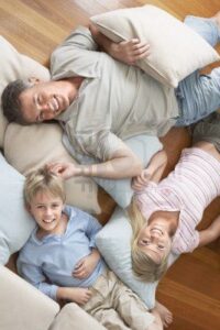 Chicago-Electrician-father-and-children-lying-on-floor-Beverly-electrician-60643